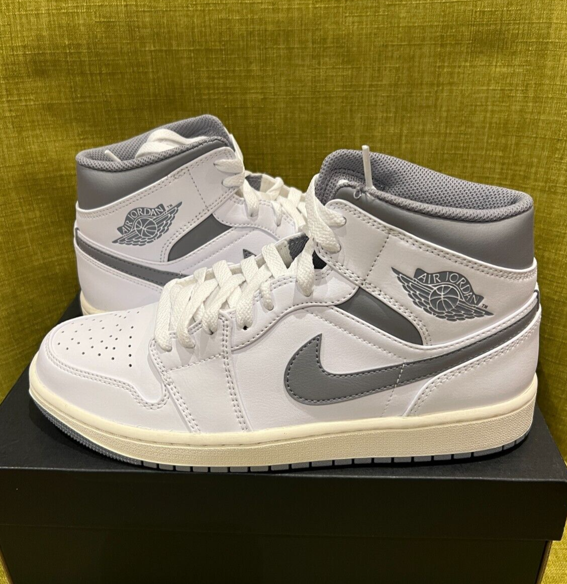 Nike Air Jordan 1 Mid White Stealth Size 9 Mens 554724-135 | eBay