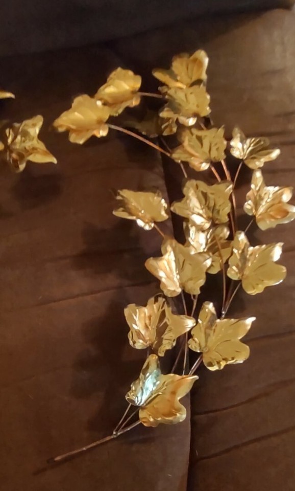 Vintage Home Interiors Brass Gold Tone Metal Ivy Wall Decor Hangings