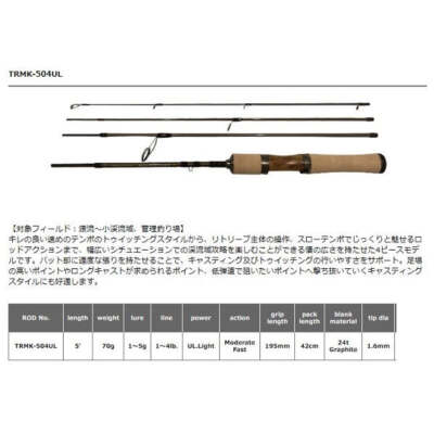 スミス　troutin'spin MULTIYOUSE TRMK-504UL Smith Troutin Spin Multiyouse TRMK-504Ul (Spinning 4 Piece)