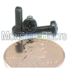 Qty 4,000 - M2.5-0.45 x 8mm DIN 7985A Metric Phillips Pan Machine Screw Black Ox
