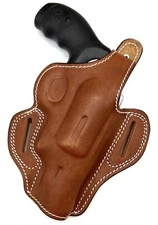 For S&W GOVERNOR 2.75," Right Hand Brown Bison Leather Belt Holster