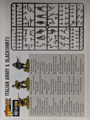 Italian Army & Blackshirts Infantry Sprue Bolt Action 28mm WWII Axis Warlord - Picture 4 of 4