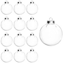 12 Pcs DIY Clear Plastic Fillable Balls Ornament, 2.36Inch Christmas Balls fo...