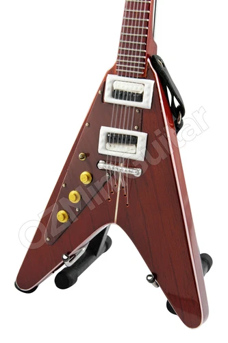 Miniature Guitar Albert King Flying V & Strap