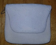 VINTAGE IVORY FAUX PEARL PURSE MADE IN HONG KONG EUC