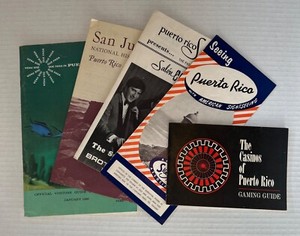 Lot of Vintage 1966 Puerto Rico Tourism/ Gaming Brochures-Free Shipping 