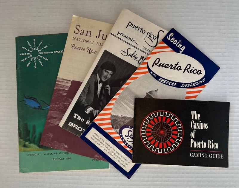 Lot of Vintage 1966 Puerto Rico Tourism/ Gaming Brochures-Free Shipping 