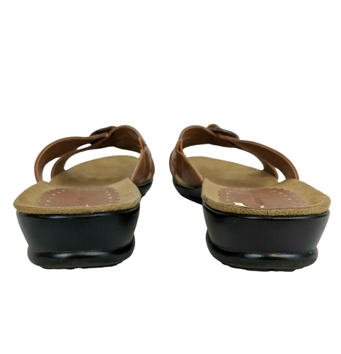 Wear Ever Sandals Women's Size 7.5 Brown Gretel Wedge Comfort Slide Sandals - Picture 5 of 10