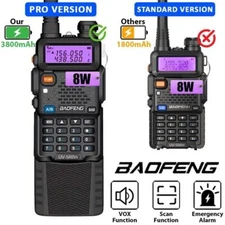 BAOFENG UV-5R 8W FM TRI-BAND V/UHF HAM TWO-WAY RADIO WALKIE TALKIE  LONG 3800MAH