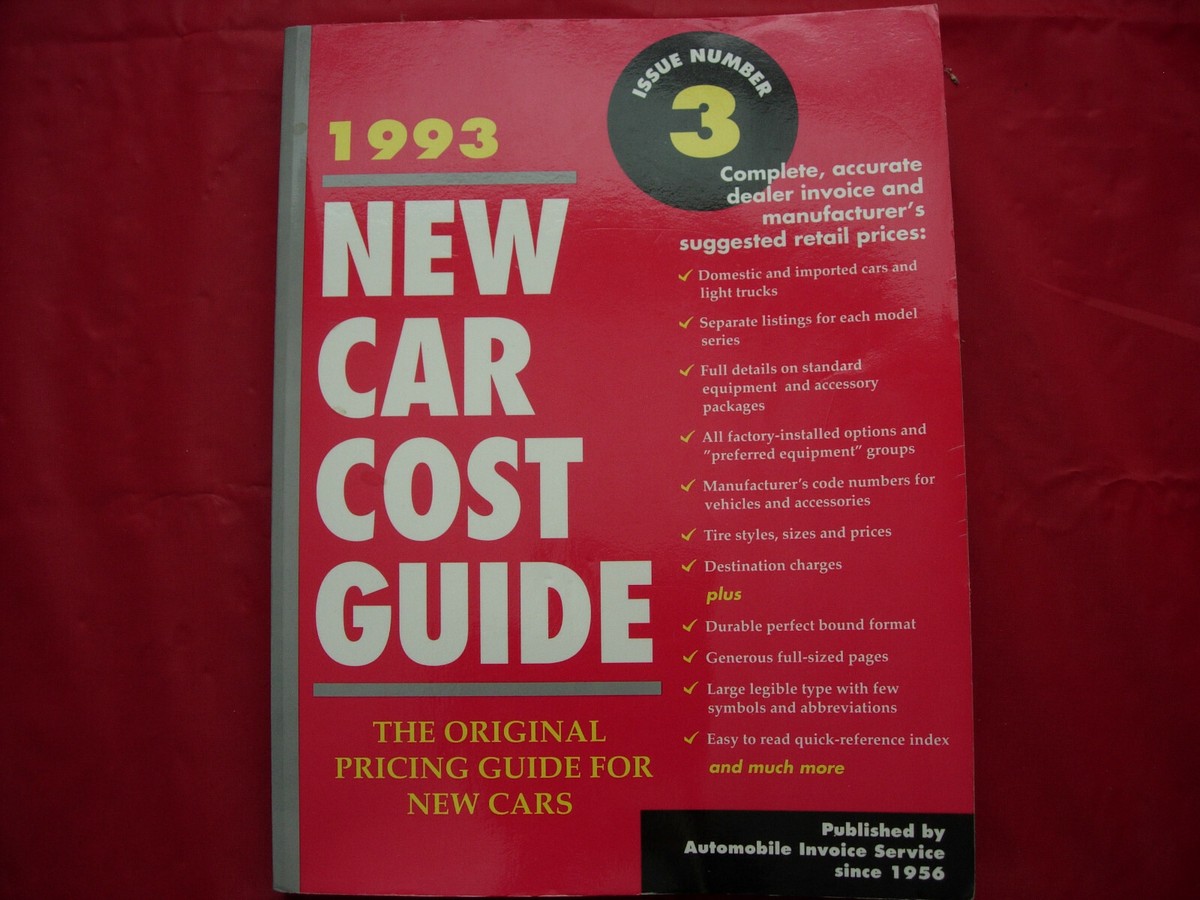 RARE 1993 DEALER NEW CAR COST GUIDE 474 PAGES!!