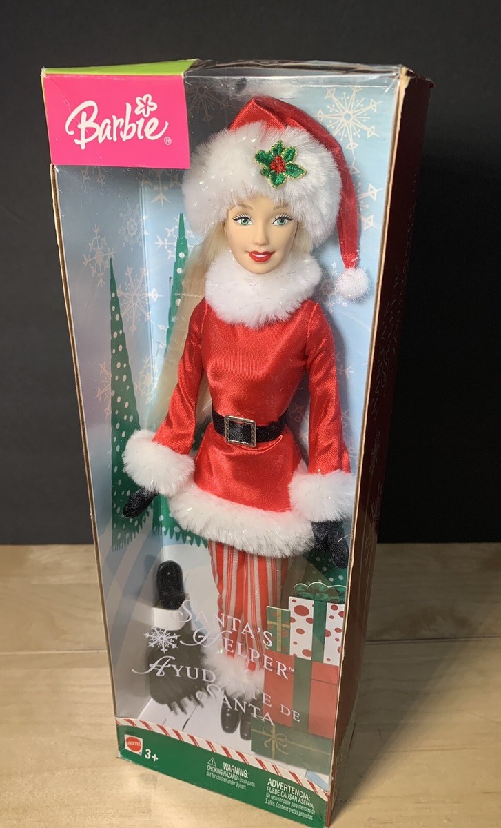Santa's Helper Barbie Holiday Doll 2004 Ayudante De Santa New In