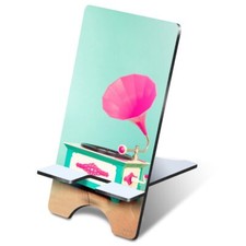 1x 3mm MDF Phone Stand Vintage Retro Gramophone #3319