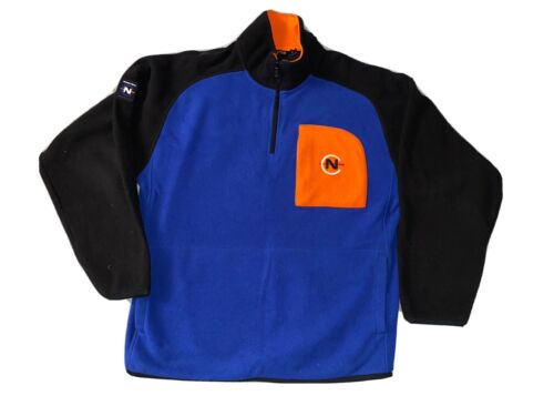 Nautica Competition Urban Outfitters Pullover Fleece Blue Black Orange Large