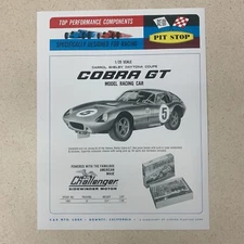 SLOT CAR Shelby COBRA GT Daytona Coupe K&B Data Sheet Racing Car 8.5”x11” Copy