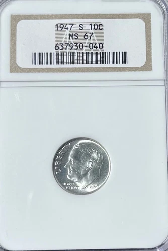 1947-s Roosevelt Dime NGC MS-67