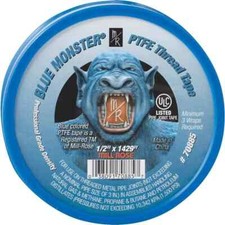 Blue Monster Tape - Blue PTFE Teflon Thread Tape 1/2" x 1429" - Single Roll