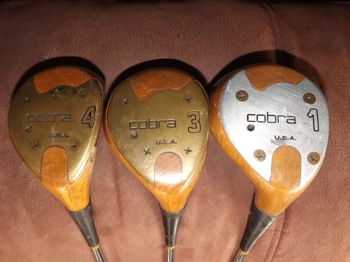 Vintage Cobra Persimmon Driver, 3 & 4 wood steel shaft RH | eBay