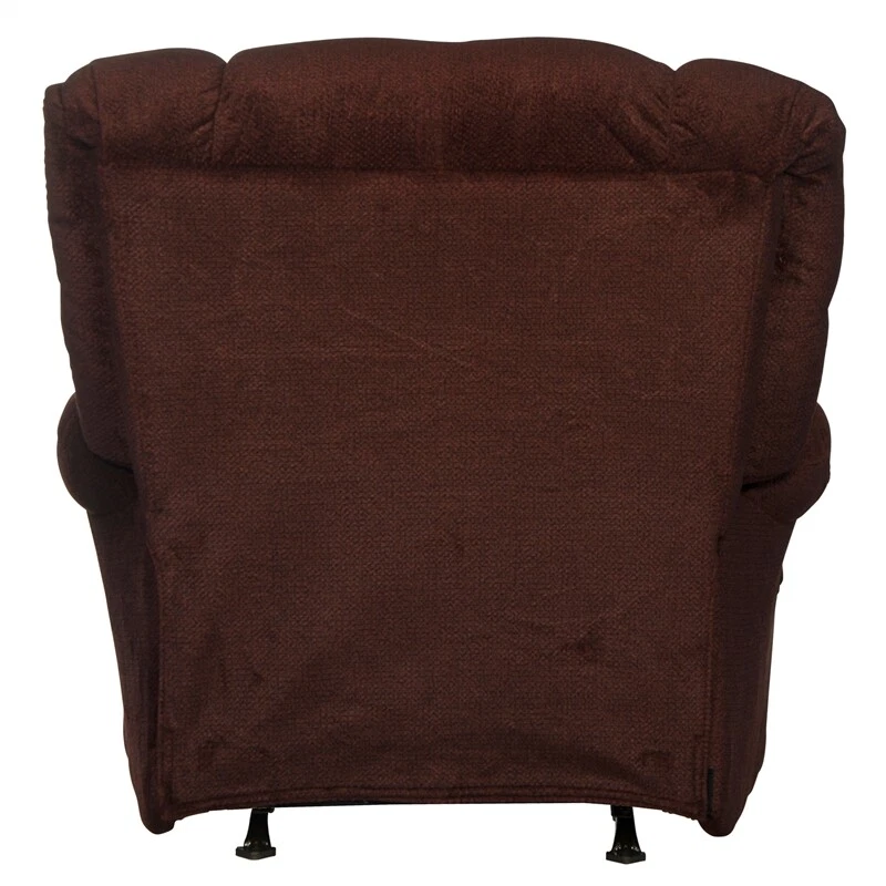 Johnson Chaise Rocker Recliner in Cranberry Red Polyester Fabric - Image 4 of 4