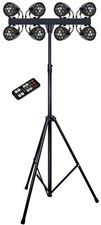 Complete Professional 8-Par Stage LED Lights DJ Band DMX System  Stand MU-L42AA