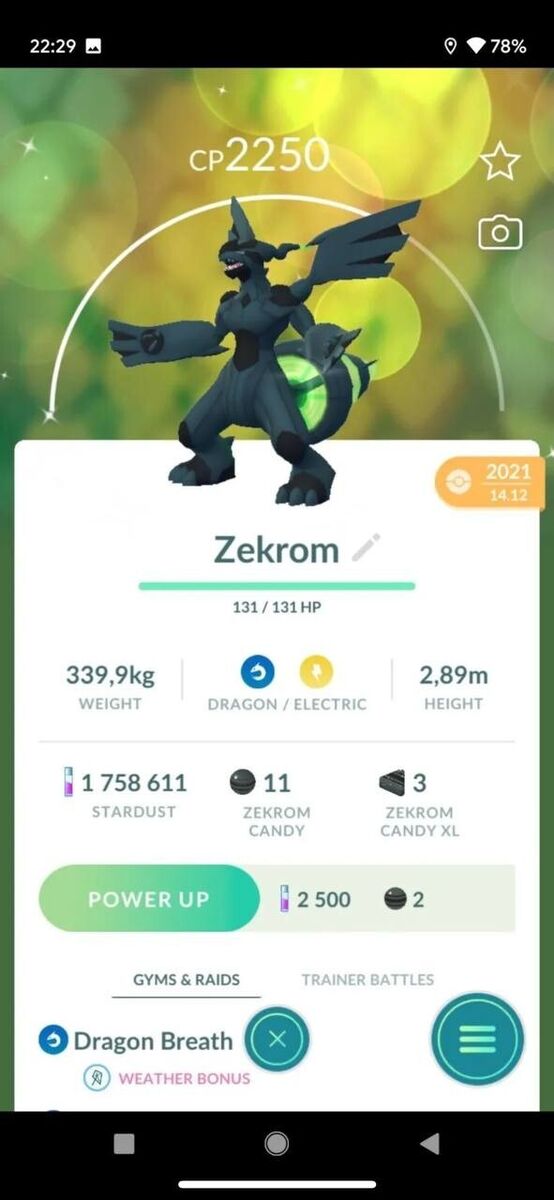 Shiny Zekrom with added 2nd Special attack Pokemon GO ✨Ultra Friends!