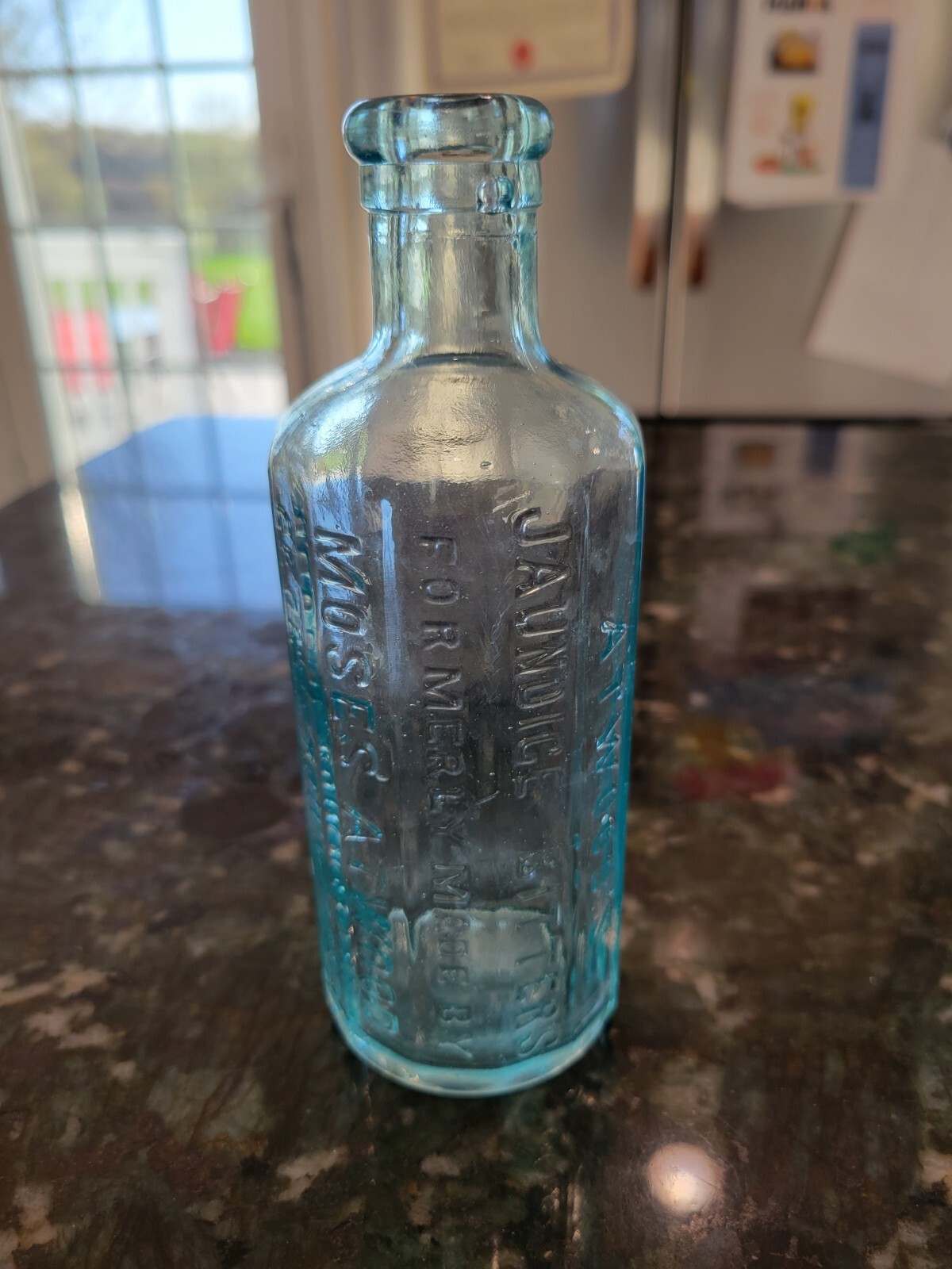 Antique Atwoods Jaundice Bitters Moses Atwood Mass Blue tint Bottle eBay
