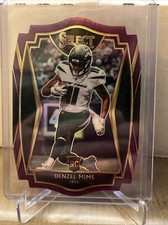 2020 Panini Select Denzel Mims Premier Level Purple Die-Cut Rookie #163 RC Jets