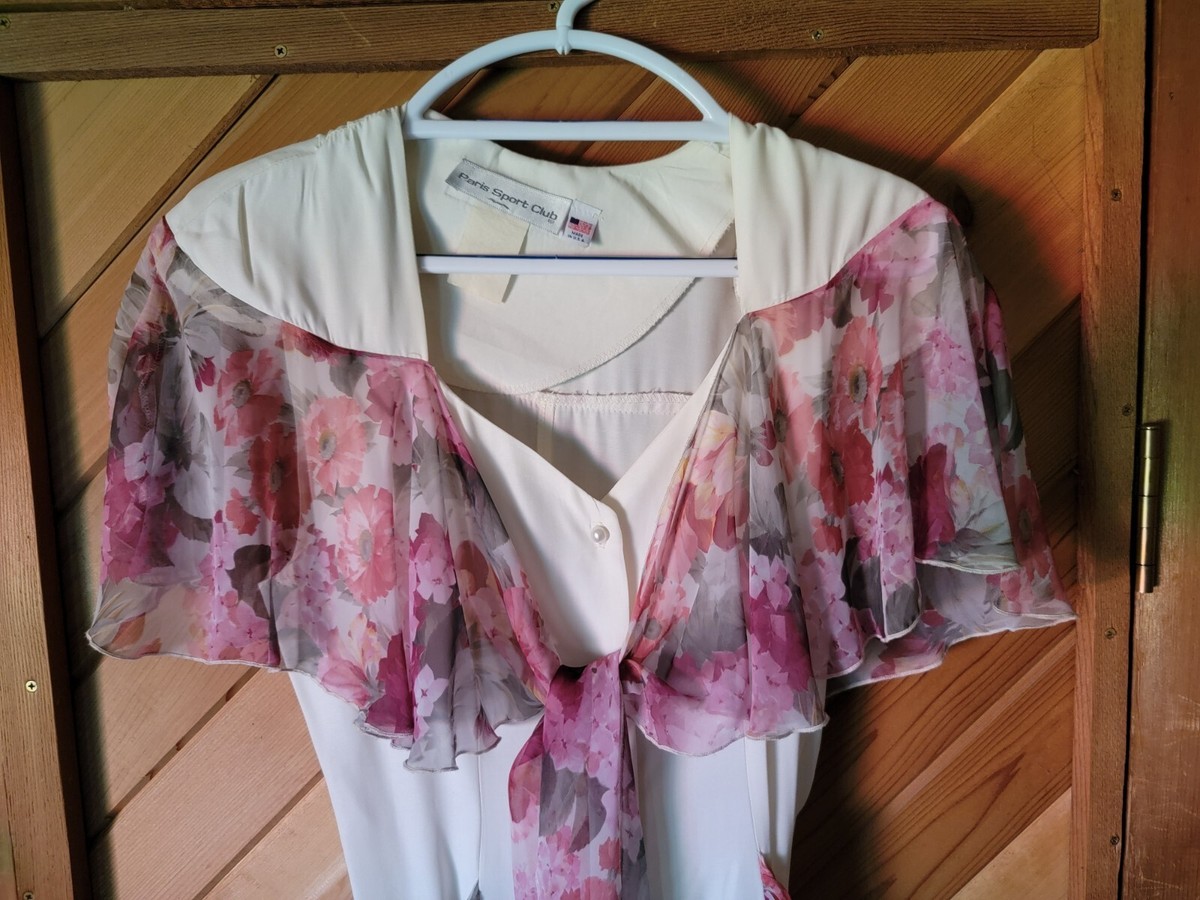paris sport club dress Vintage Paris Sport Club Laced Waist Floral Dress Sz 7/8