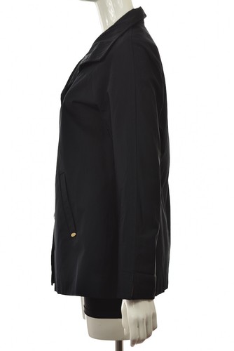 Ellen Tracy Womens Jacket Size S Navy Blue Solid Softshell Long Sleeve Cotton - Foto 3 di 5