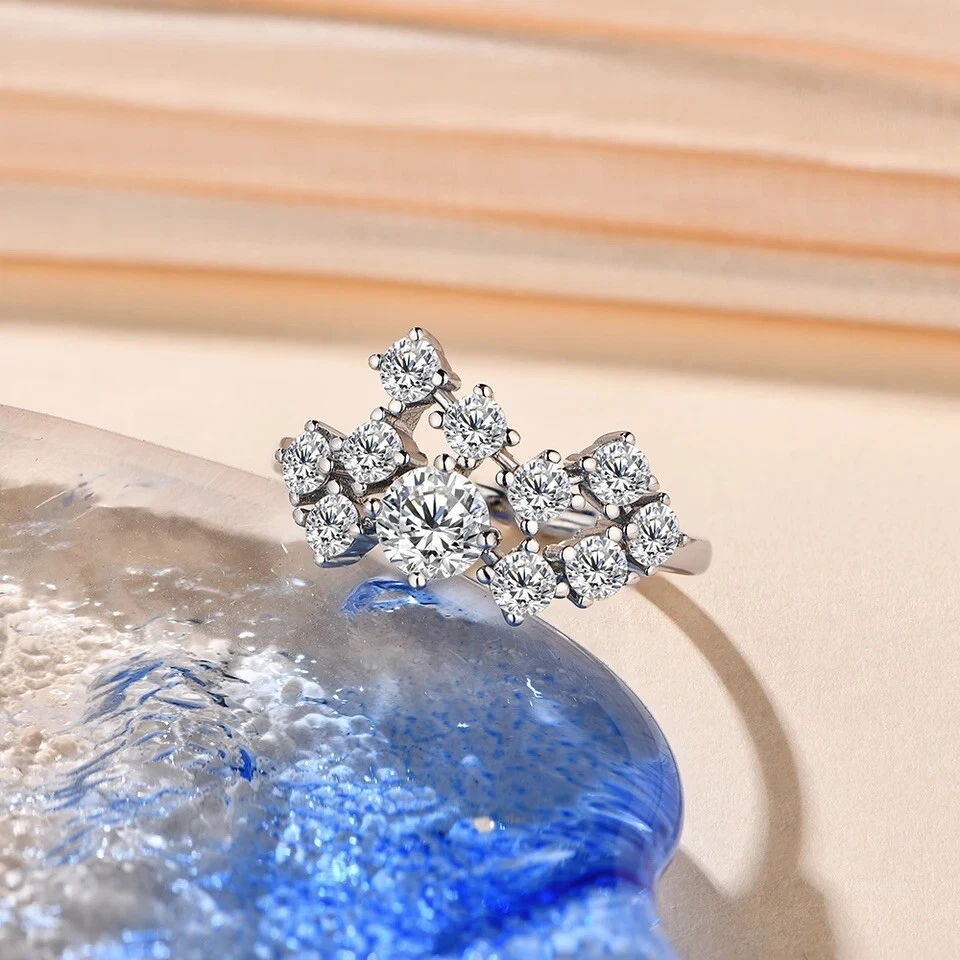 1.5ct Ring 18K White Gold Diamond Test Pass Lab-Created VVS1/D/Excellent US:7.5 - Image 2 of 4