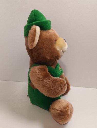 Teddy Love 'Yodel' Bear Plush Brown Teddy Stuffed Green 28 cm Vintage Bavarian - Picture 7 of 7