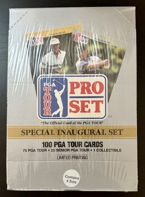 1990 Pro Set PGA Tour Special Inaugural Golf Card Box With 4 Factory Sealed Sets