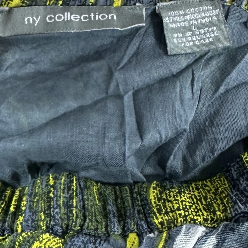 NY Collection Mujer XL Gris Verde Arrugado Falda Completa Cintura Elástica Foto 4 de 4