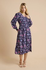 Dorothy Perkins Blue Midi Dress Womens Daywear Dresses