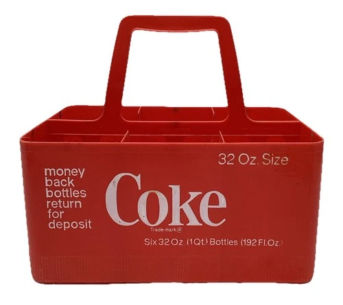 Vintage COCA COLA Rare Coke Six Pack 1 qt 32oz Plastic Carrier Tote NICE!