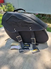  UNIK Motorcycle Faux Leather Saddle Bag. SEE PICTURES FOR DETAILS. 