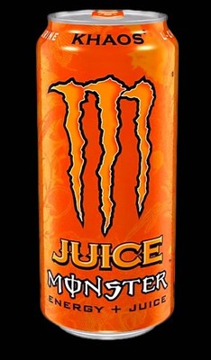 Monster Juice Khaos Energy RARE Find.  Discontinued Flavor. 12 Pack 16oz Cans.