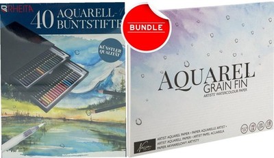 BUNDLE RHEITA Aquarellstifte + Nassau fine art Aquarellblock