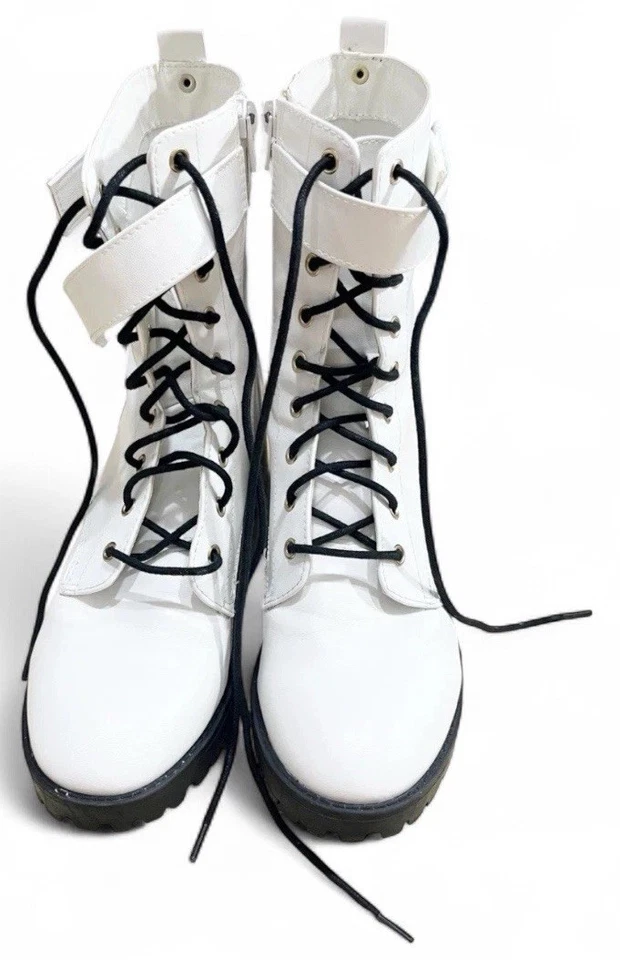 Nuevas botas blancas Juicy Couture Oodles botas de combate para mujer talla 8,5  Foto 3 de 4