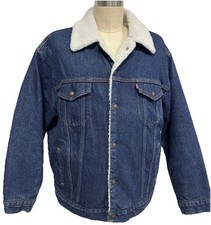 Vintage 90  s Levi  s Sherpa Lined Denim Jacket Made in USA Men  s 46/48