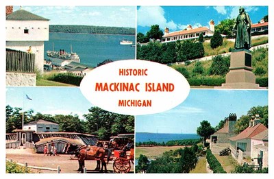Postcard MONUMENT SCENE Mackinac Island Michigan MI m/01 AU1112