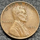 1933-P Lincoln Wheat Cent Penny - XF/EF+ to VF - Early 1900s Copper 1C Rare