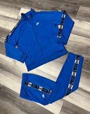 NIKE Royal Blue Men's 2 Piece Tracksuit Taped Men's Jacket Large Pants Medium