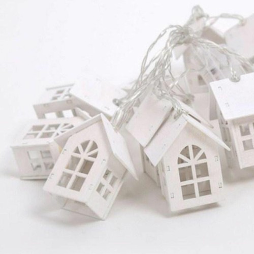 Christmas String Fairy Lights Wooden House Hanging Xmas Battery Decoration Tree - Picture 3 of 11