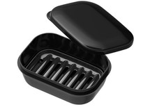Leakproof Soap Dish with Lid Draining Layer - Shatterproof Travel Holder