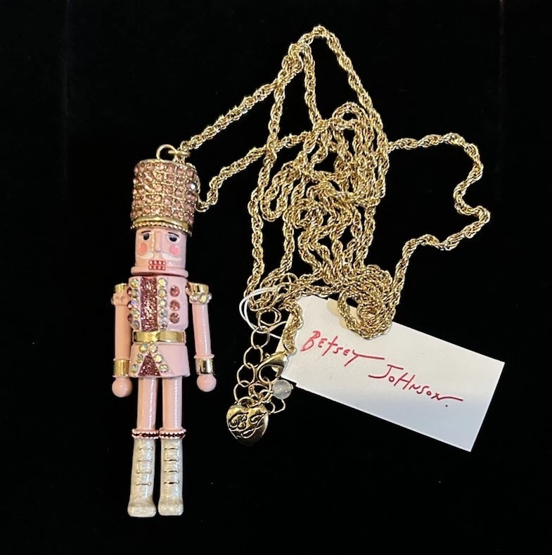 ¡Nuevo! Lote 3 Collar Colgante Largo Cascanueces Betsey Johnson Rojo Verde Azul Rosa Foto 2 de 4