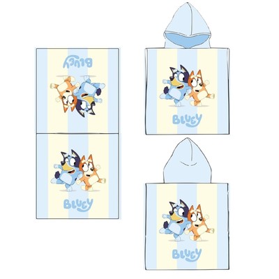Bluey Poncho Kinder   Badeponcho Kapuzenhandtuch 50x115cm