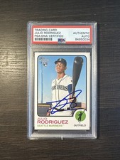 2022 Topps Heritage Julio Rodriguez Auto Signed PSA DNA IP RC #700 Mariners