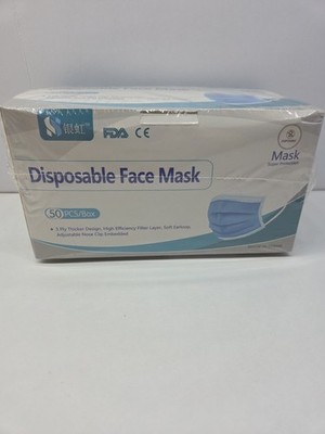 50 Pcs Face Mask Non Medical  Disposable 3ply Earloop Face Mask