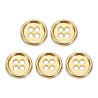 "5 StüCk Metallknopf 11.5Mm (0.45\") 4 LöCher Legierung Runde NäHnäHte KnöPfe Gold"