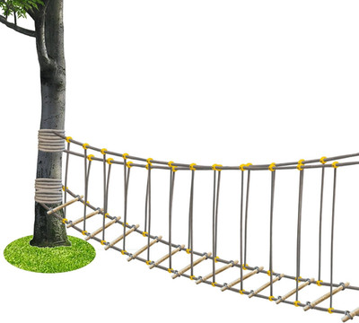 Outdoor Bridge Rope Ladder for Kids Rope Bridge Outdoor Obstacle Course Solid Wo